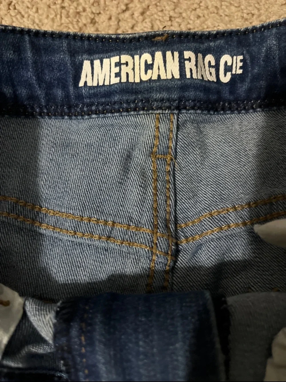 American Rag Medium Blue Denim Jeans with Contrast Stitching